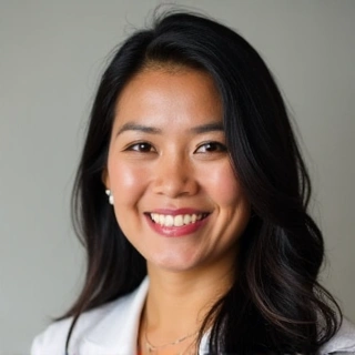 Professional headshot of Dr. Anya Wijaya, a female nutritionist with a warm smile, wearing professional attire.